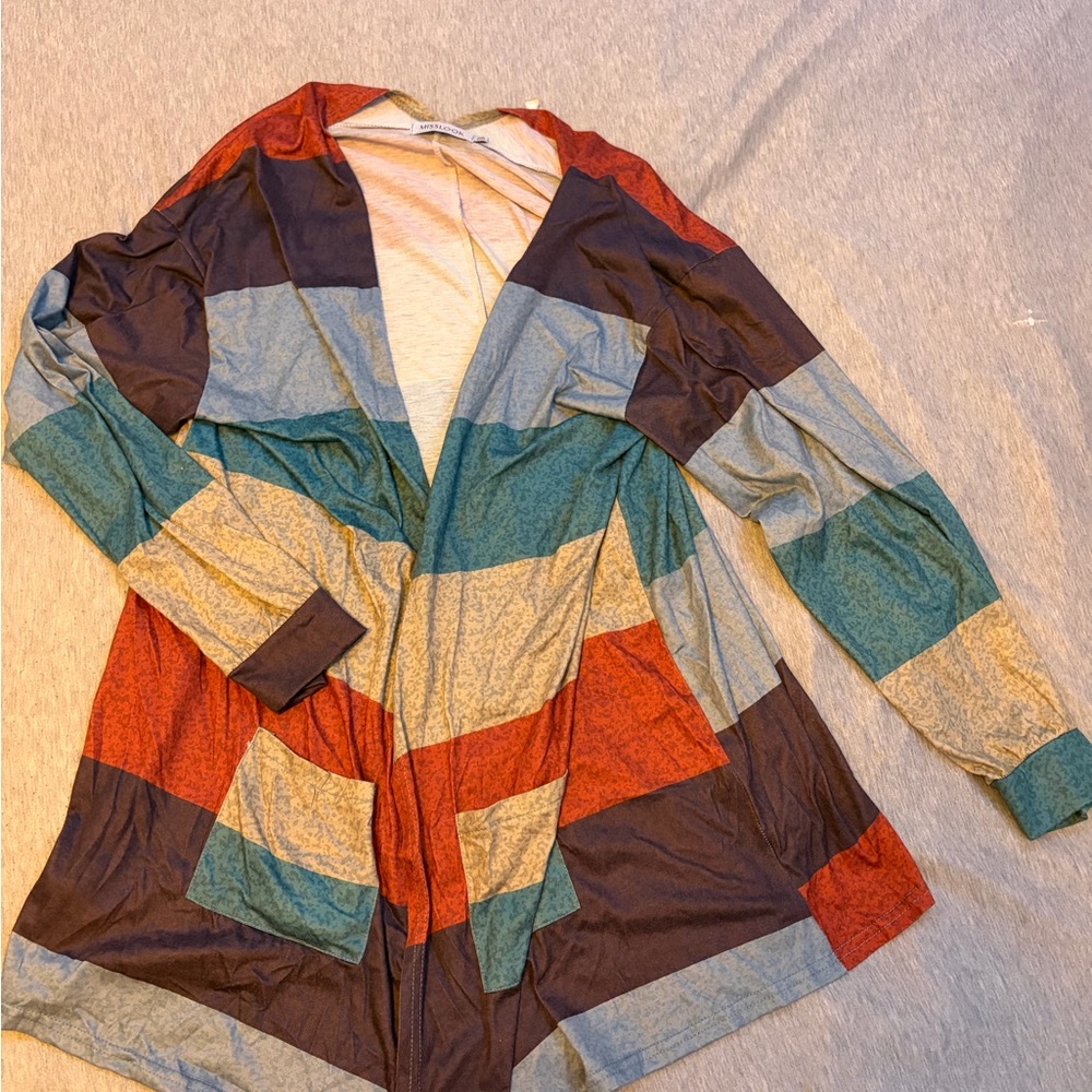 MISSLOOK Multicolor Patchwork Cardigan